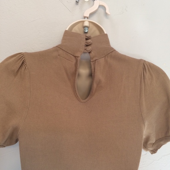 ZARA CAP PUFF SLEEVE HIGH NECK BLOUSE TOP - Picture 5 of 8